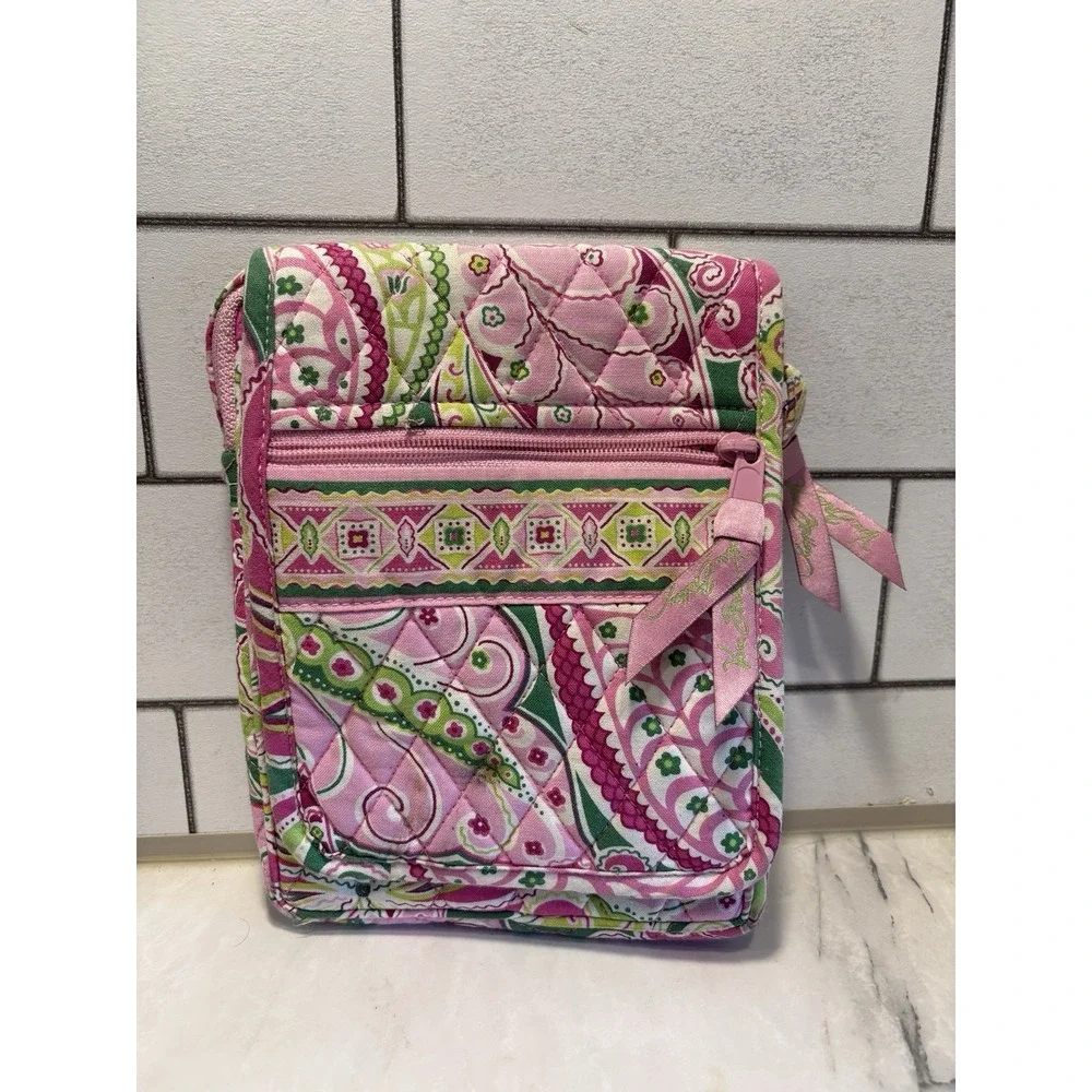 Vera Bradley Pinwheel Pink Backpack Retired 2008 Quilted Cotton Paisley Floral